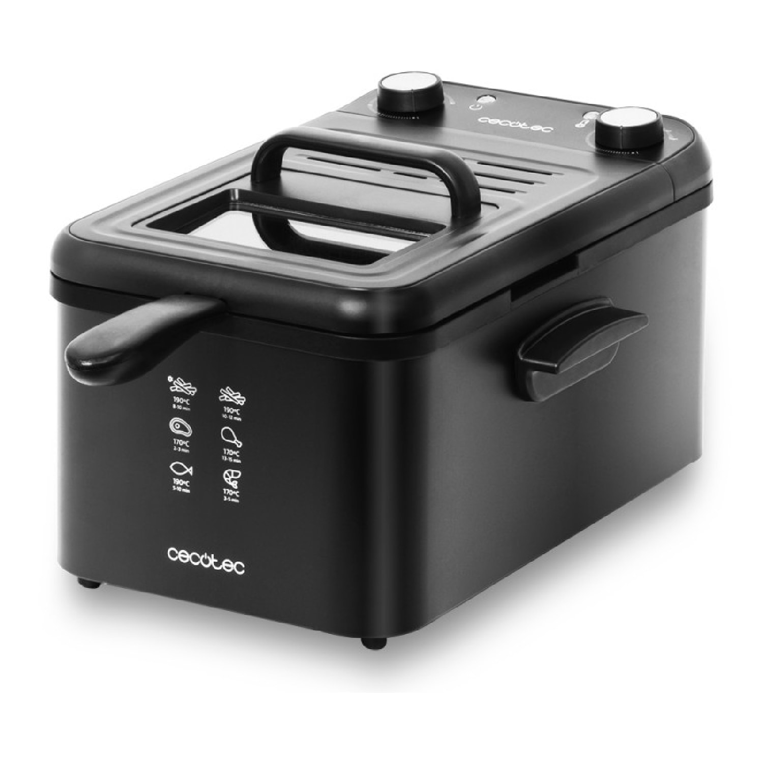 Cecotec Friteuse Électrique CleanFry Infinity 3000 Black. 3 L, Jusqu’à 190 ºC, M