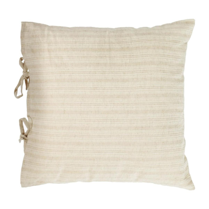 Kave Home - Fodera cuscino Etna 100% lino righe beige 45 x 45 cm