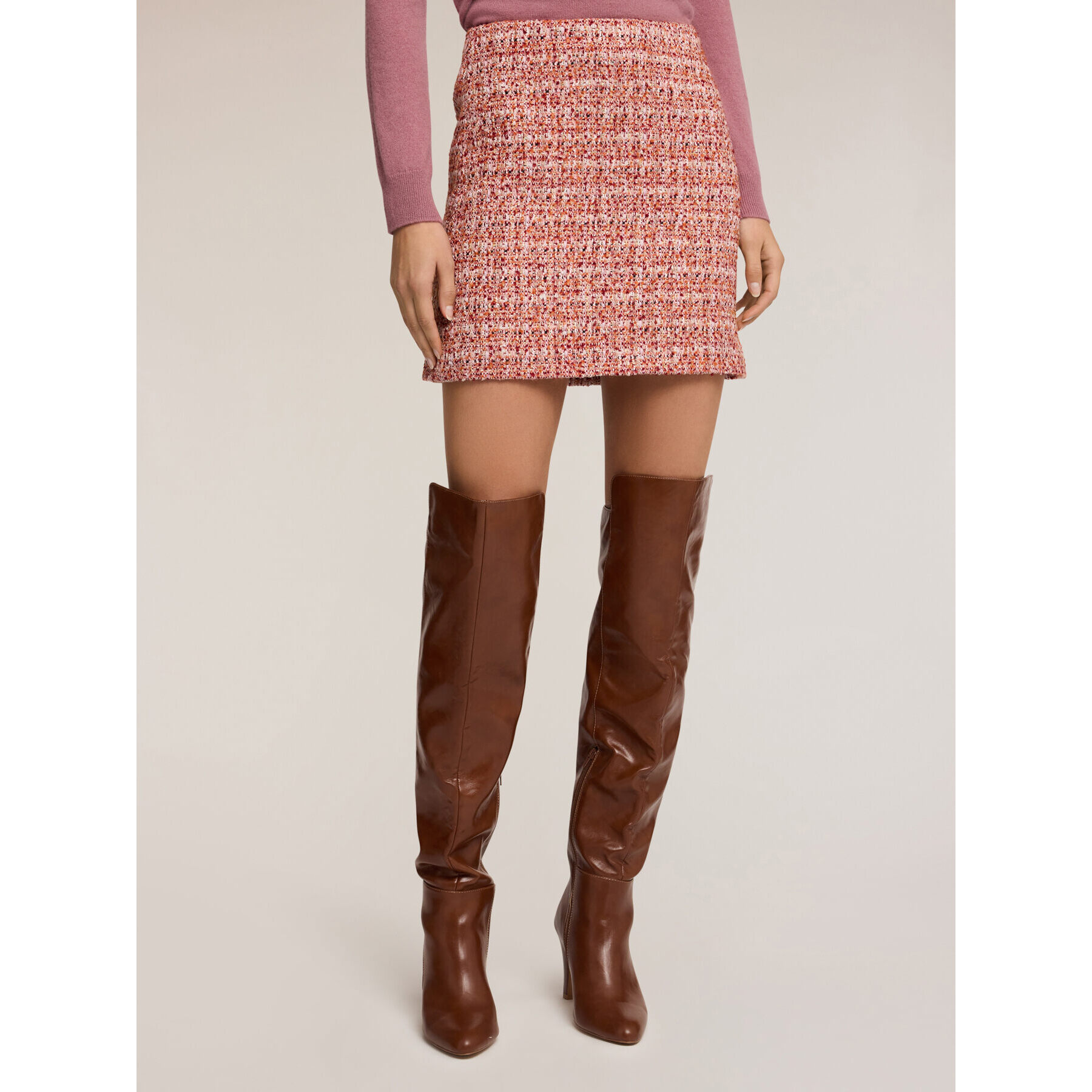 Motivi - Minigonna in tessuto bouclé - Rosso