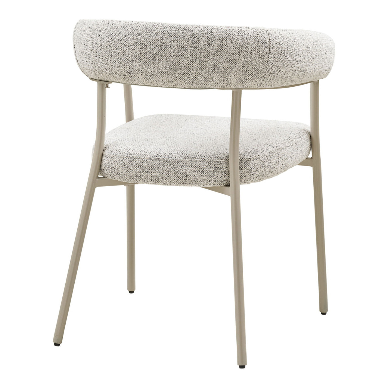 Set 2 sedie da pranzo Trivio in tessuto sabbia con gambe grigie