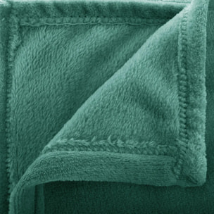 Plaid flanelle vert 130x180cm