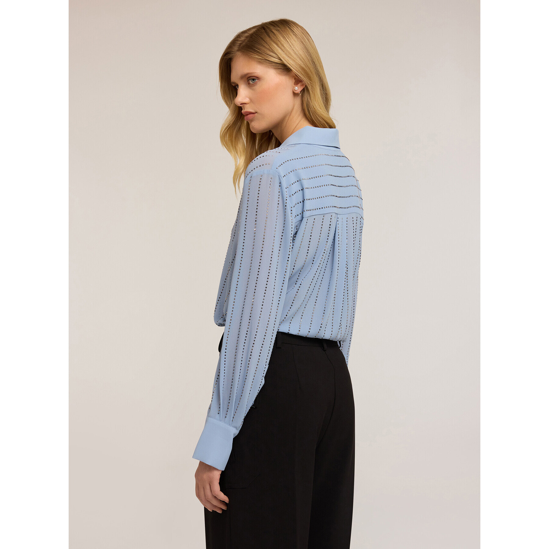 Motivi - Camisa con microremaches - Light - blue