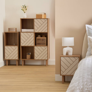 Etagère 1 porte Mix'N'Match bois et motif rayé