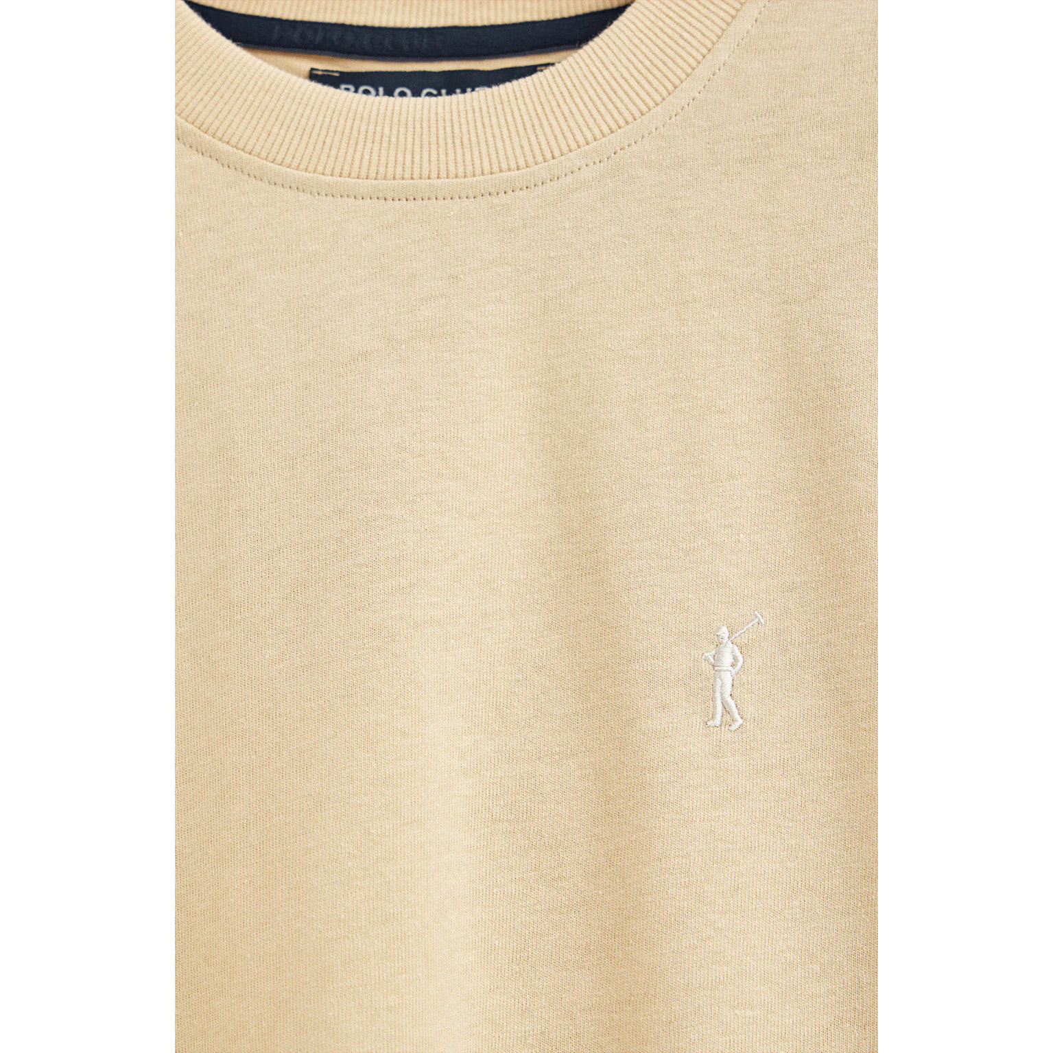 Camiseta color marfil de algodón y lino con bordado Rigby Go