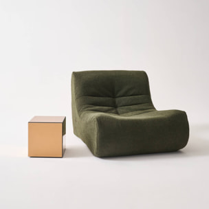 Table cubique miroir ambre. bout de canapé. table d'appoint cube miroir 30cm