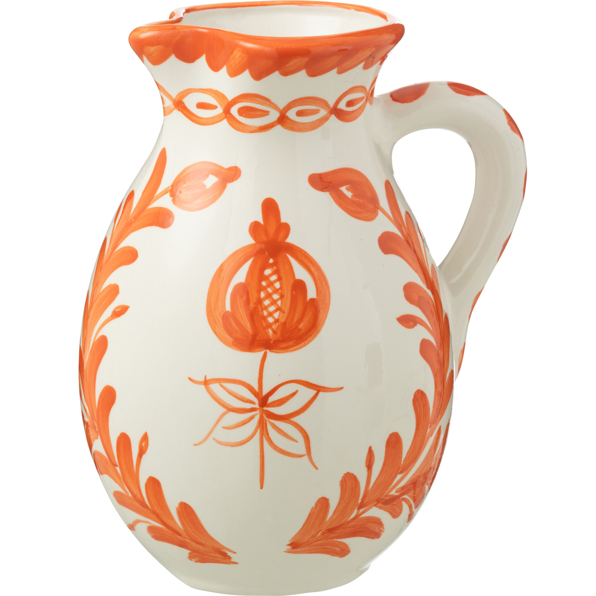 J-Line cruche Granada - céramique - blanc/orange - large
