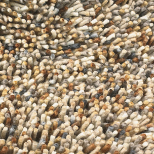 Tapis shaggy tissé en laine motif faux uni RABI