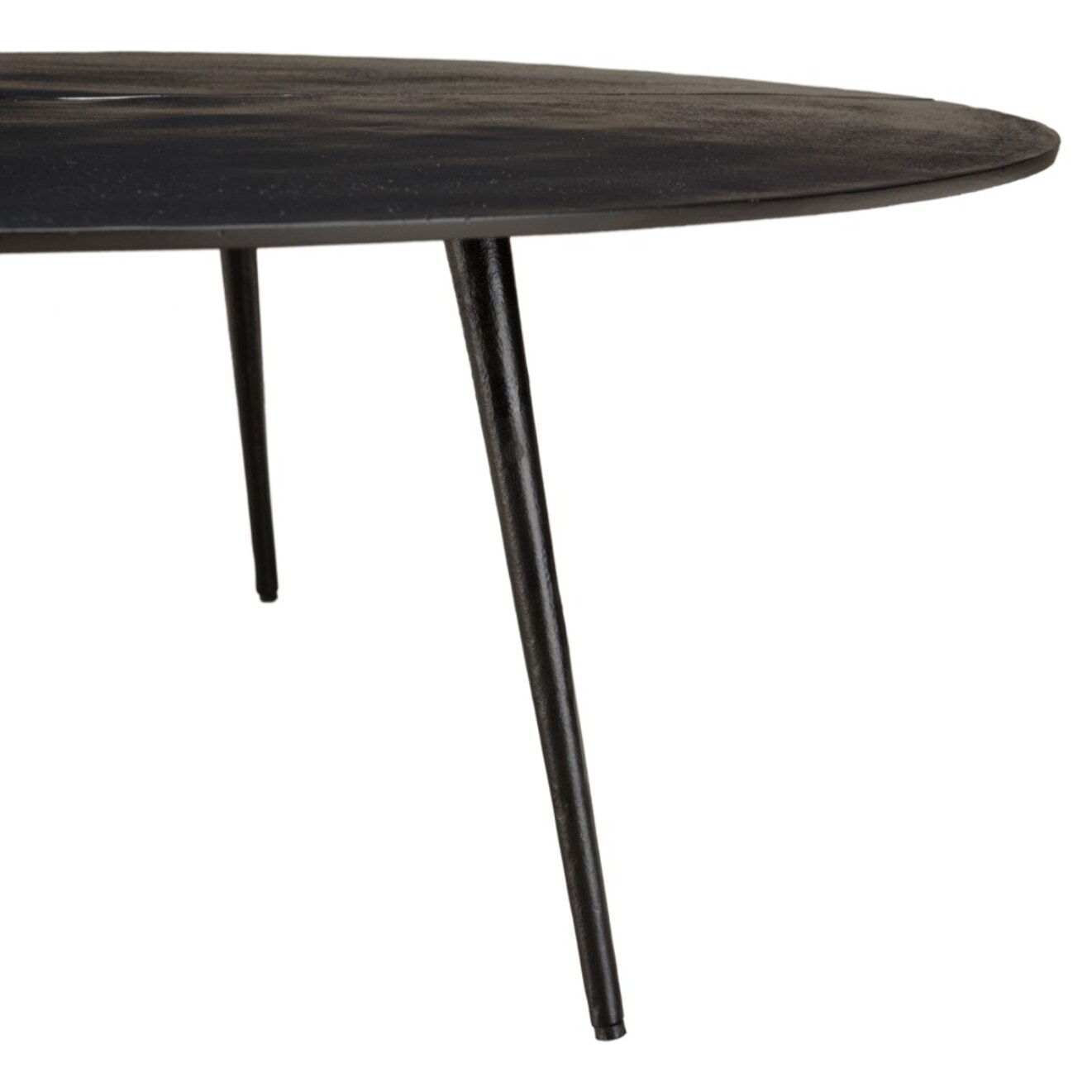 JAMES - Table basse ronde 100x100cm en aluminium noir mat