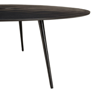 JAMES - Table basse ronde 100x100cm en aluminium noir mat