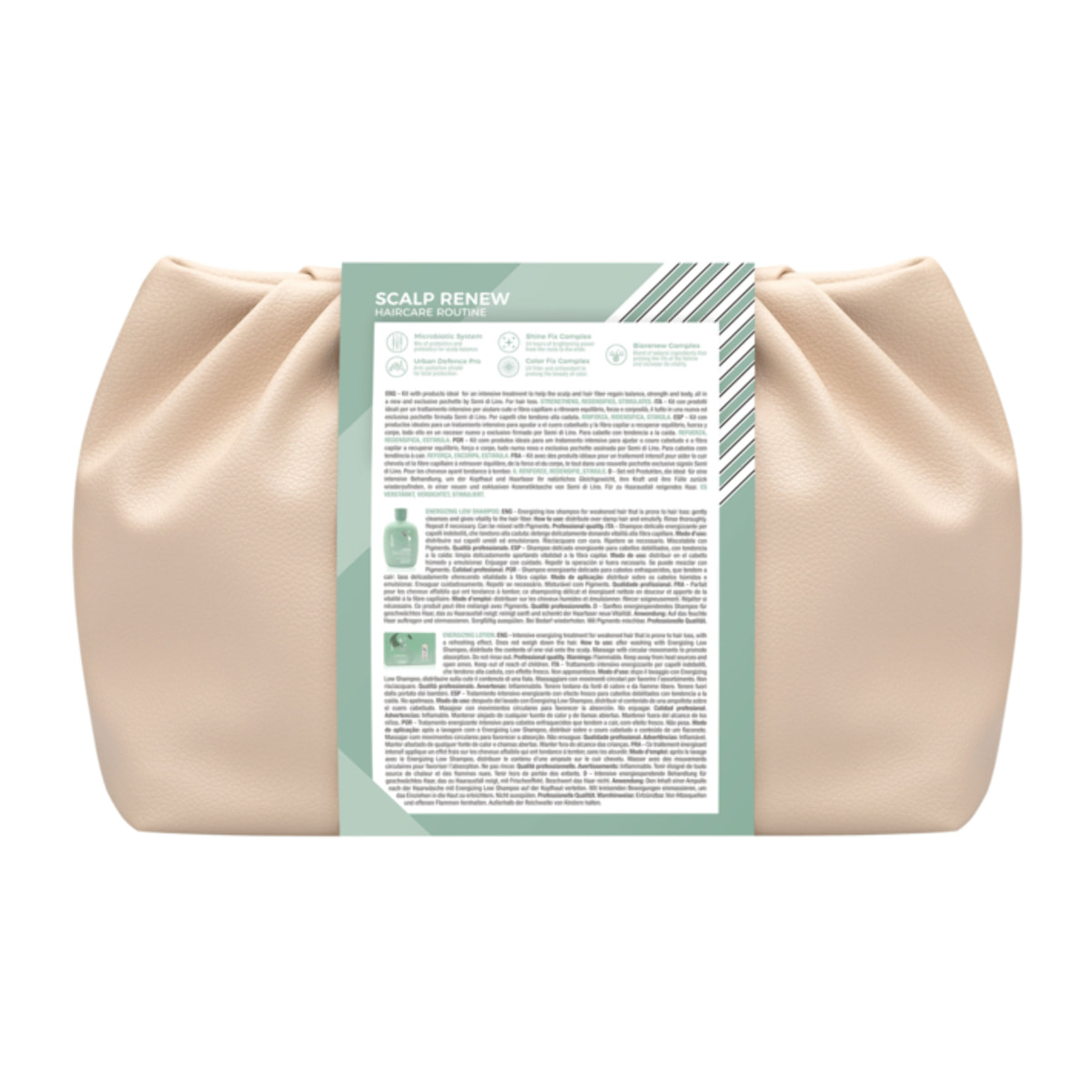 ALFAPARF MILANO Set Semi Di Lino Scalp Renew Energizing Shampoo 250ml + Lotion 24x10ml + Pochette Omaggio