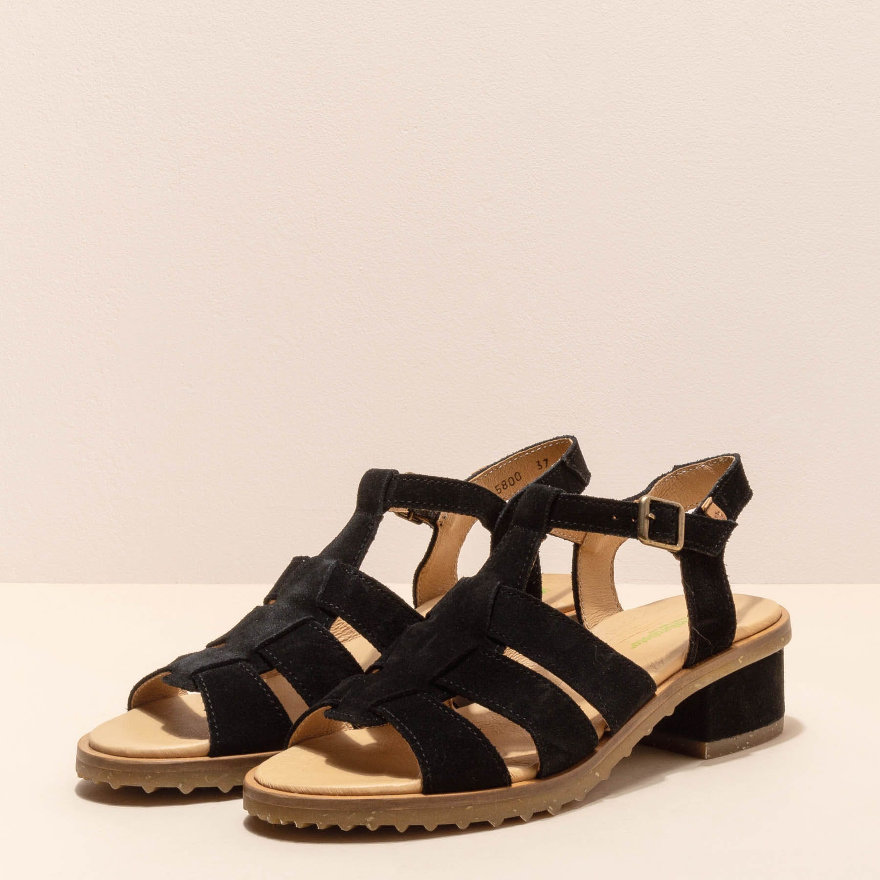 Sandalias con tacón N5800 LUX SUEDE BLACK / SABAL color Black