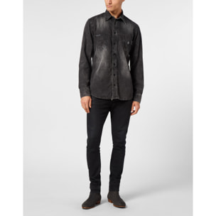 PHILIPP PLEIN Camisa vaquera SKULL&BONES