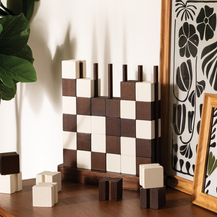 Damier "Twis" paulownia marron 27x28cm