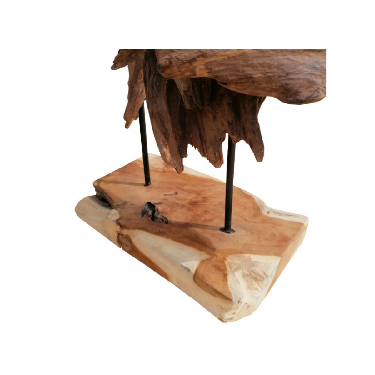 Sculpture rustique et originale en bois de teck H120cm - TEAK