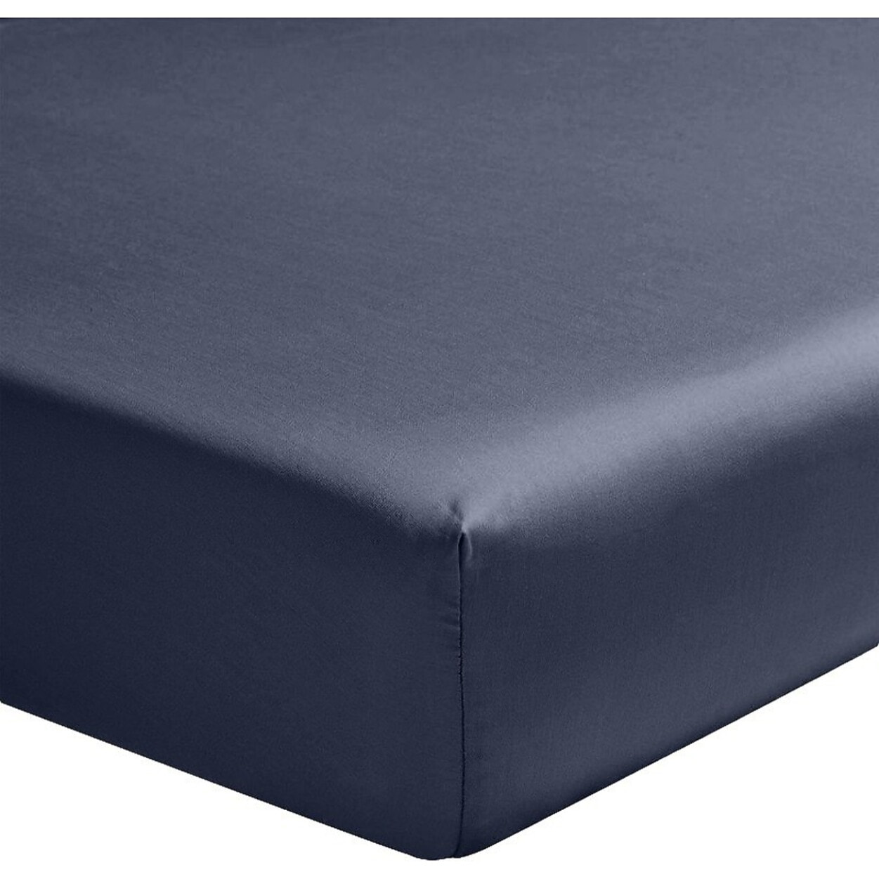 Drap Housse - Bonnet:30cm 100% satin Coton 70fils Indigo