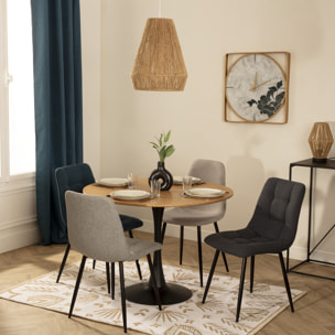 Chaise "Sirac" - gris anthracite - pieds métal noir