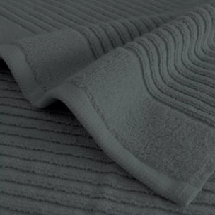 Drap de bain pur coton 560 g/m² uni anthracite Vitae titane