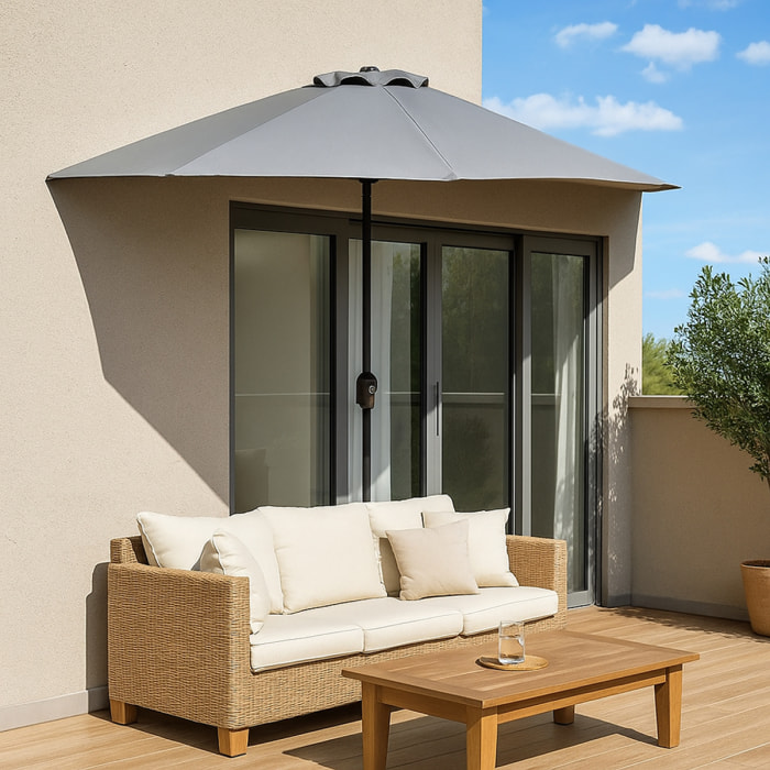 Demi parasol de balcon gris SYRACUSE