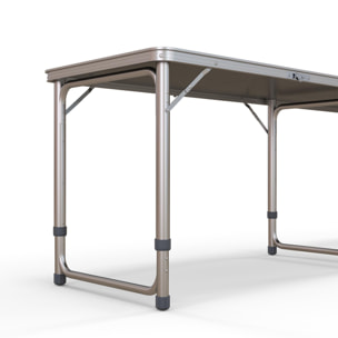 Mesa Portátil con Patas de Aluminio Mesa de Beer Pong Plegable con Altura Ajustable en 3 Niveles para Jardín Barbacoa 240x60x54-70 cm Negro y Plata