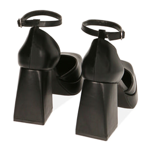 Décolleté nere con plateau, tacco 9 cm