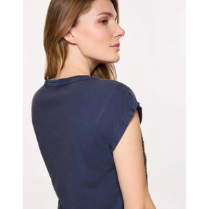 Camiseta Manga Corta Azul Marino - Joei