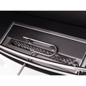 Cheminée à l'éthanol au sol en acier blanc