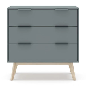 Sinfonier de 3 cajones versátiles y funcionales en verde salvia y oak soft 80x83 cm Numa Verde Salvia - Oak Soft
