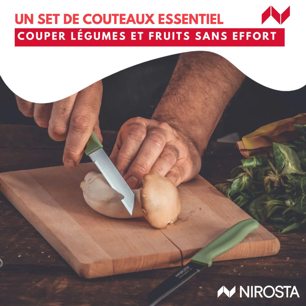 Set de 2 couteaux à légumes 19 cm Nirosta Elemental