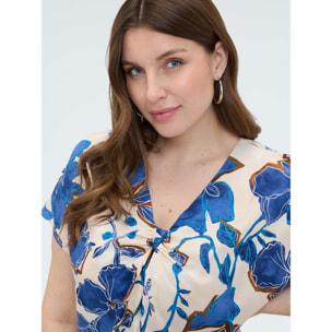 Fiorella Rubino - Blusa estampado floral - Azul
