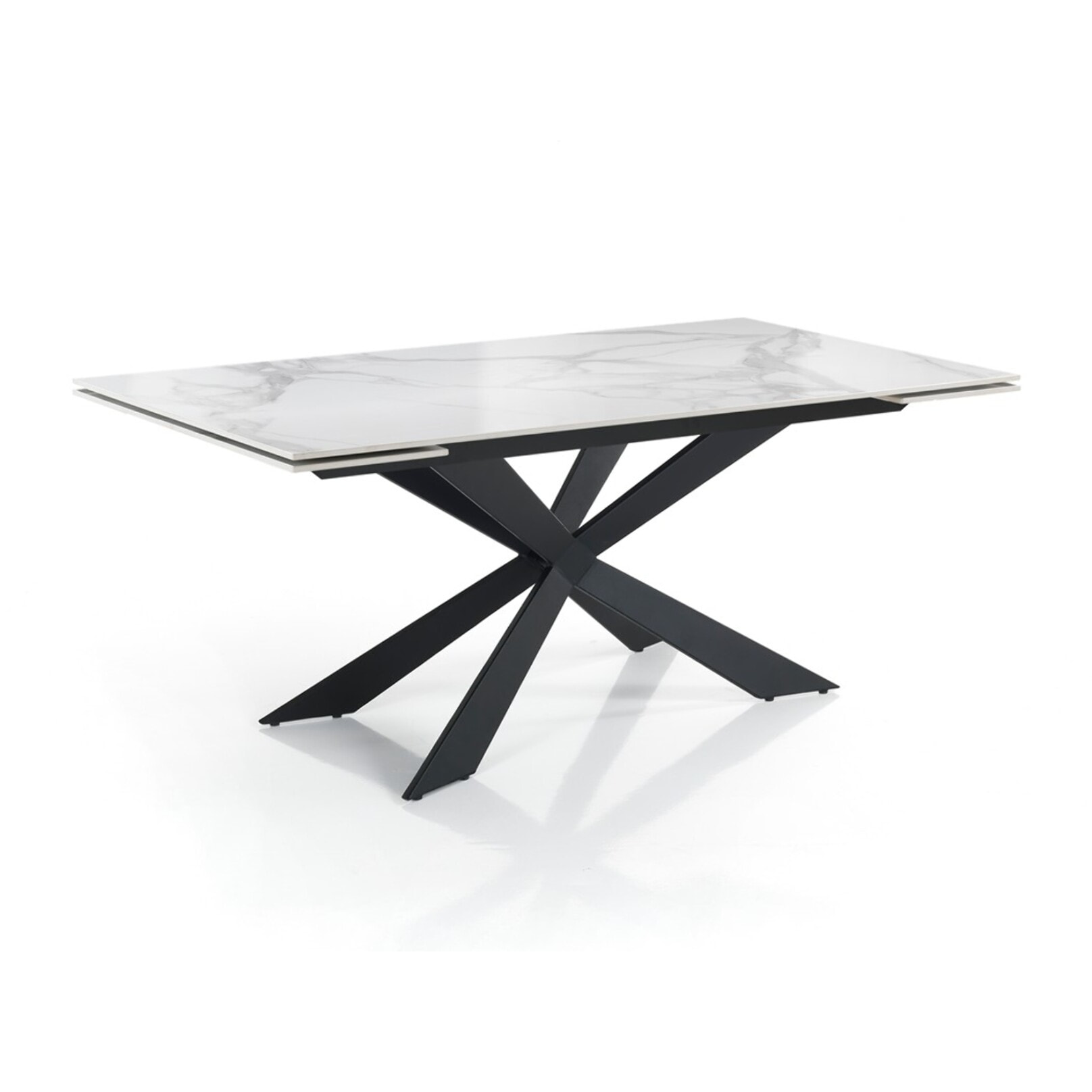Tomasucci MELVIN EVO 160 MARBRE BLANC - Table extensible NOIRE