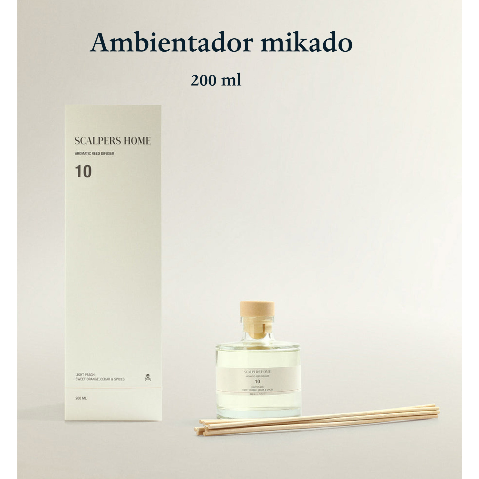 Set de 4 difusores mikado de 200ml aromas a white lotus-stone-light green-light peach scalpers