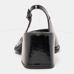 Sandalias con tacón 2012 NAPPA SHINNY BLACK / VERONA color Black