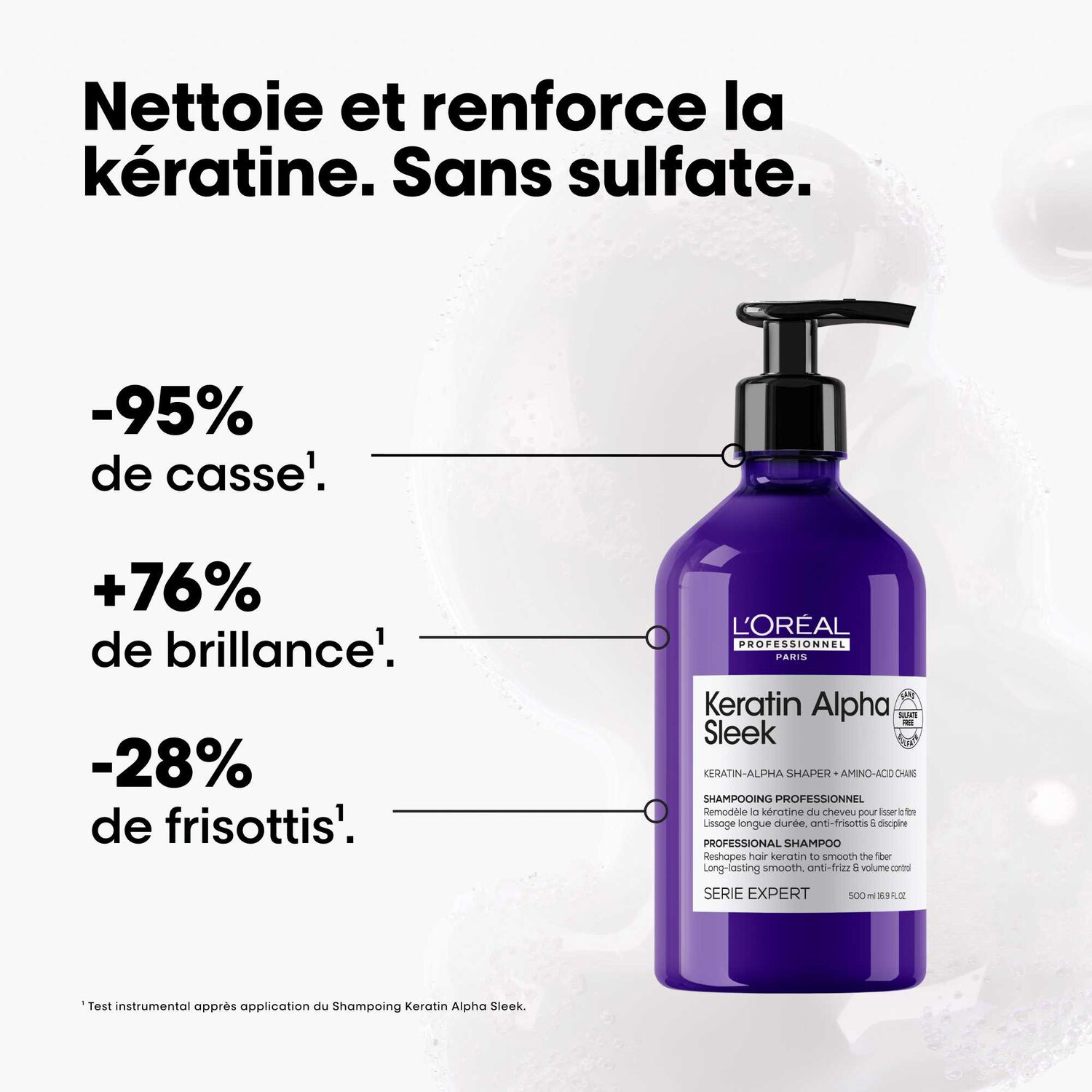 Serie Expert Keratin Alpha Sleek - Shampoing Disciplinant à la Kératine