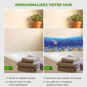 Stickers Muraux décoration adhésifs salle de bain dauphin, baleine, poissons exotiques
