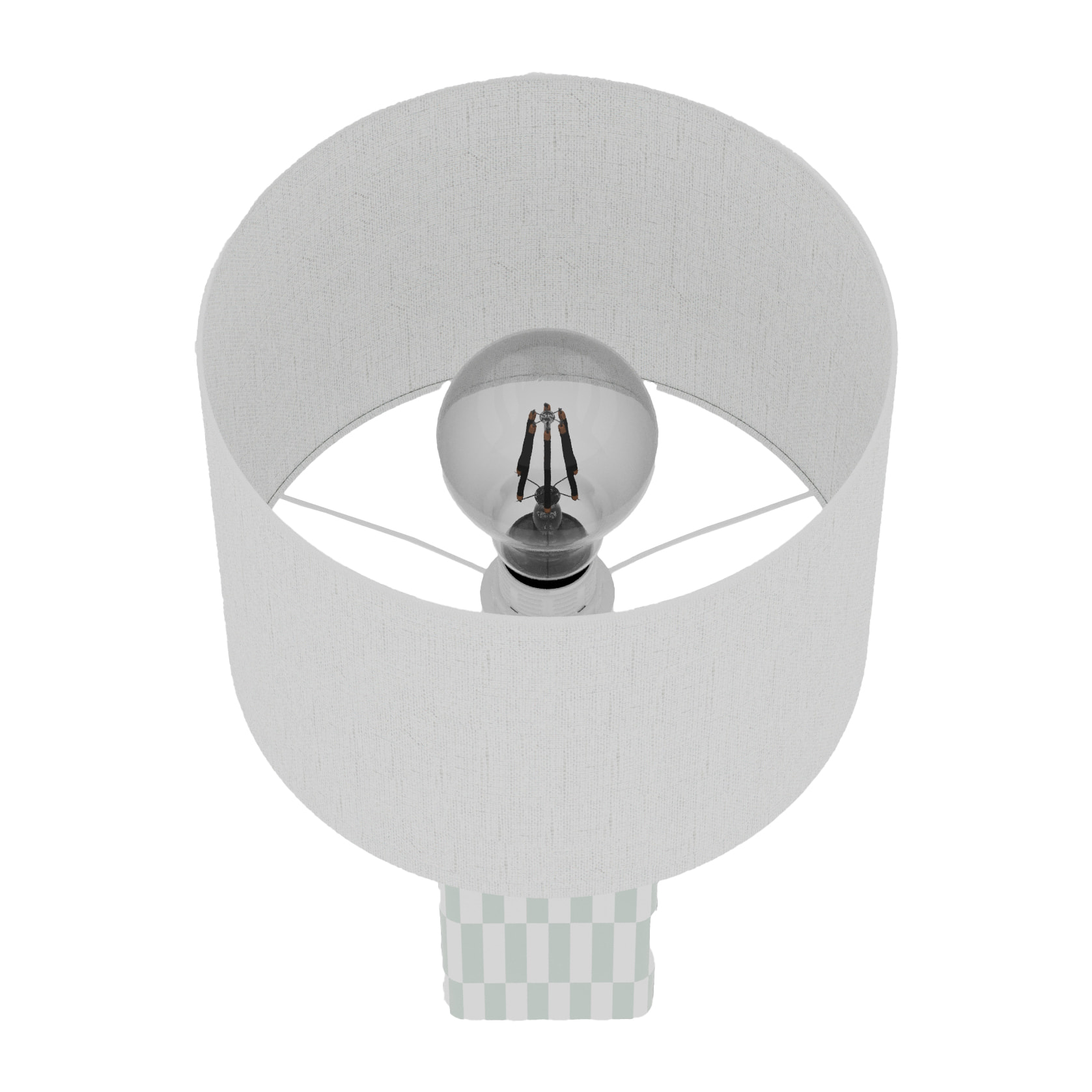 Lampe à poser Manet – céramique vert d’eau et lin naturel