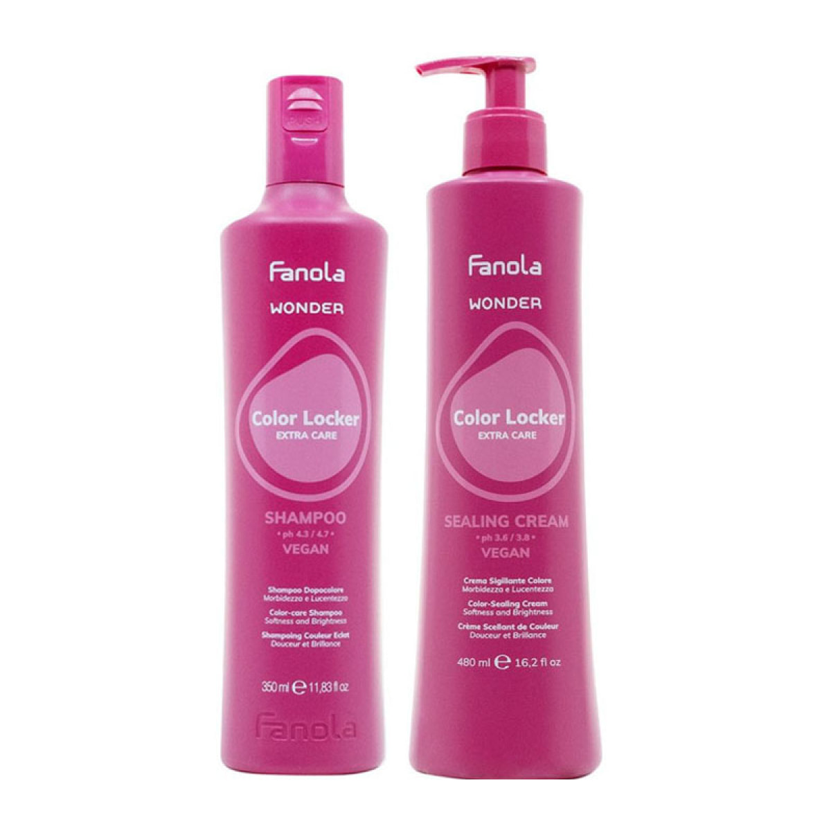 FANOLA Kit Wonder Color Locker Champú 350ml + Crema Selladora del Color 480ml