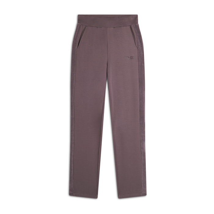 Pantalone donna in felpa di viscosa con Bande in Velluto