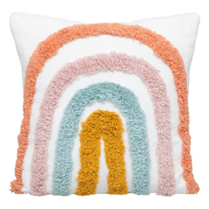 Coussin enfant "Arc-en-ciel" coton 40x40cm