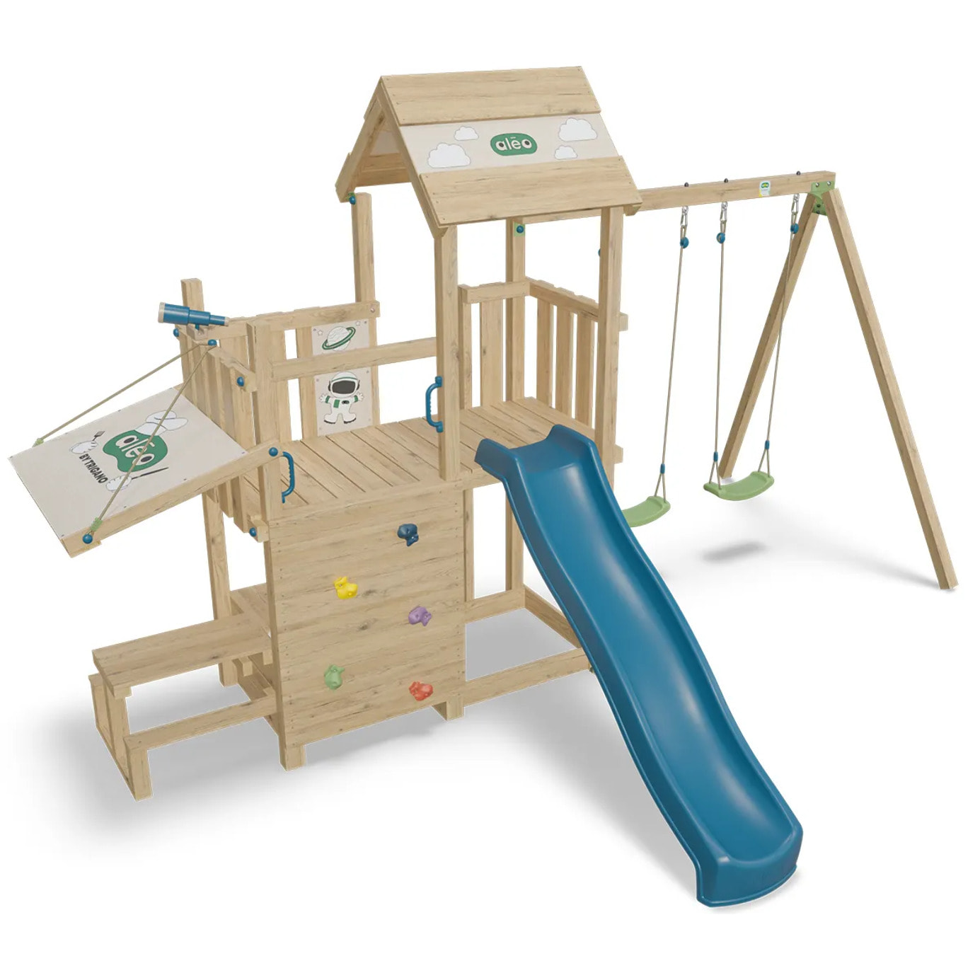 Aire de jeux bois 2,20 m SNACK XPRESSION 2 - 12 enfants