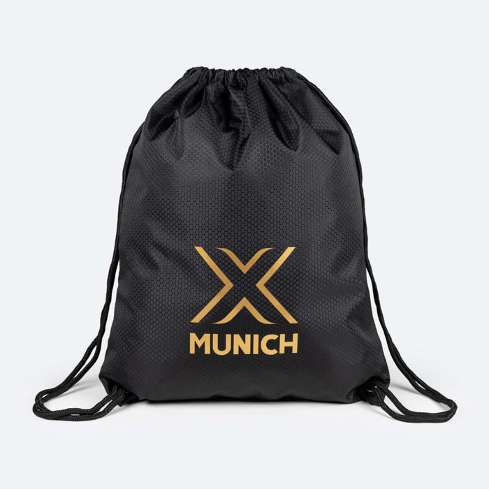 MUNICH GYM SACK Mochila de Cuerdas Deportiva con Cierre de Ajuste Negra y Dorada