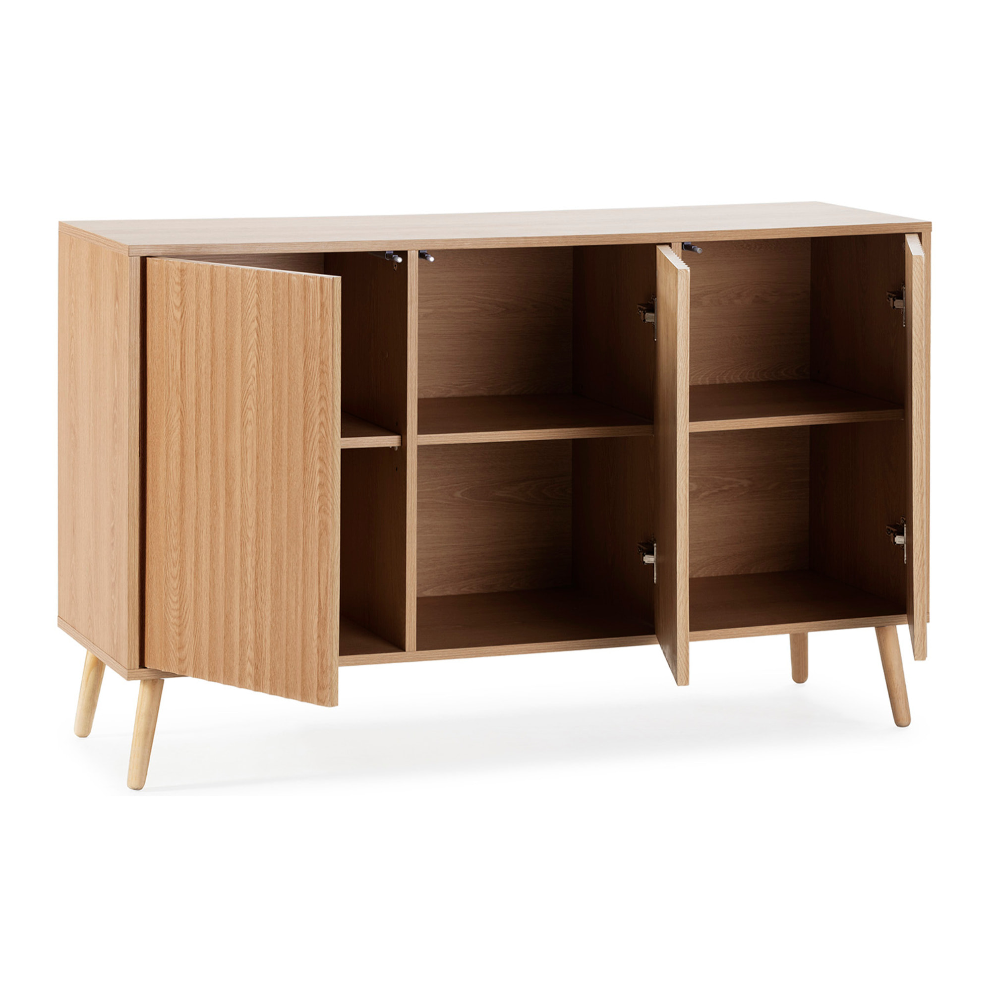 Aparador Lluvia 3 puertas color roble, 120 cm Ancho