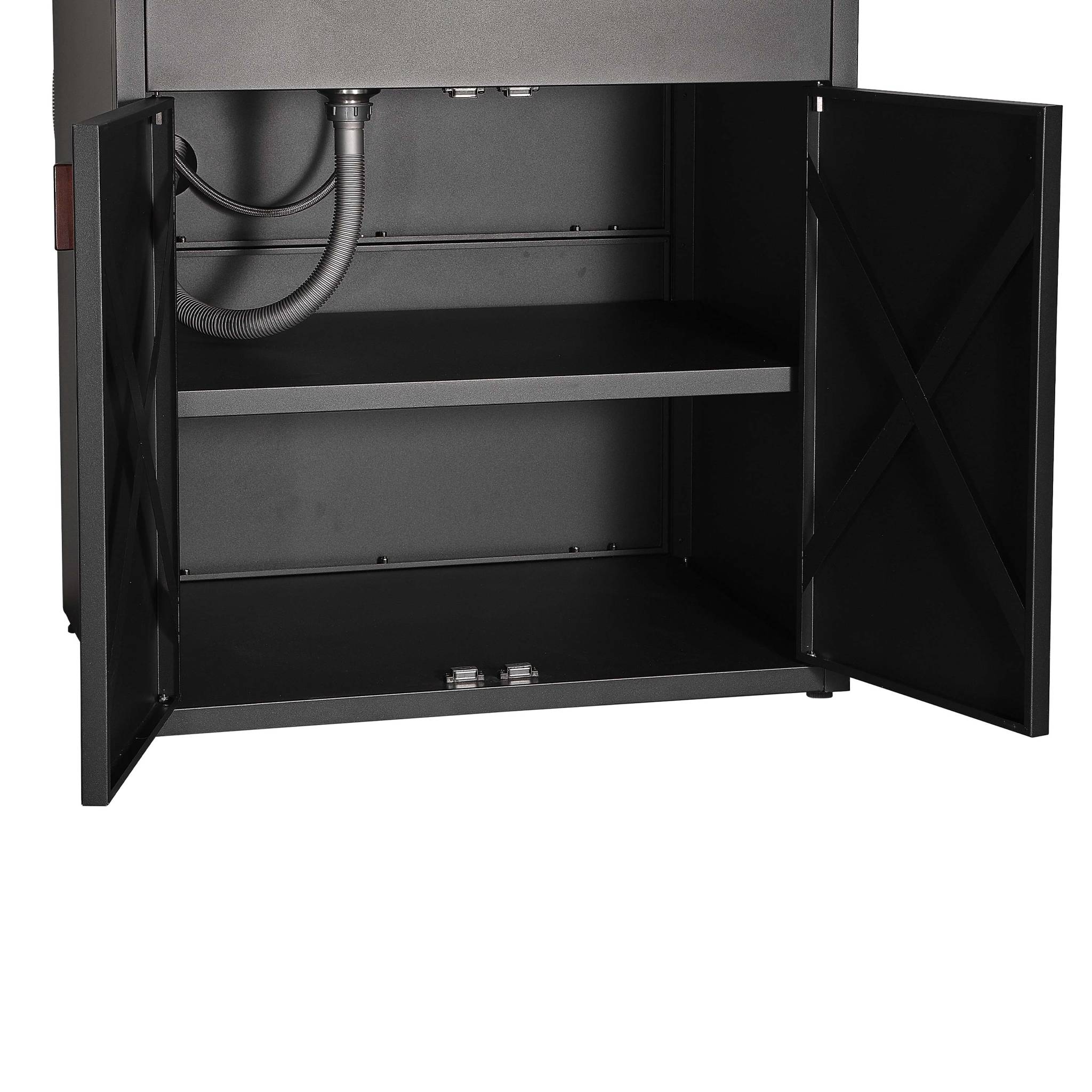 Cuisine extérieure acier évier et 2 portes L80cm noir - Thira