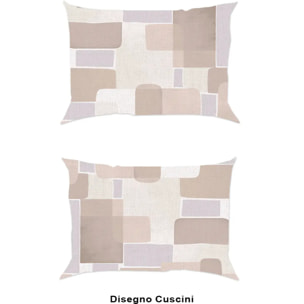 Completo Lenzuola BRICK BEIGE 100% Cotone e Made in Italy a quadri geometrico