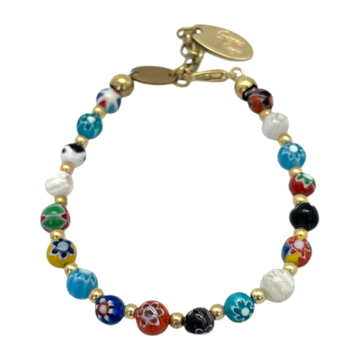 Pulsera cristal Talisaman de Luz en dorado multicolor
