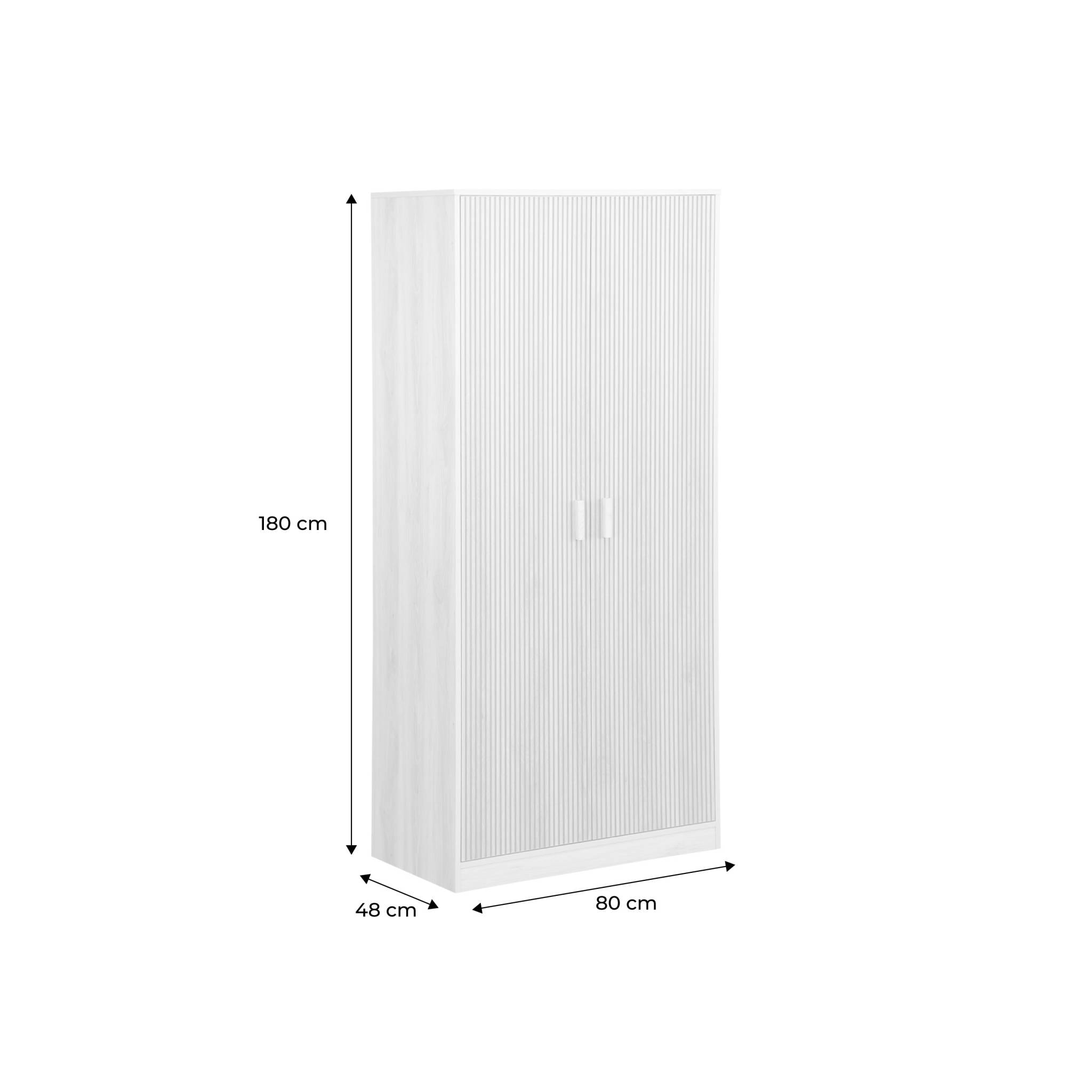 Dressing. armoire. 2 portes avec penderie et rangements LINEAR. panneaux stratifiés et pied en bois de sapin L 80 x P 48 x H 180cm