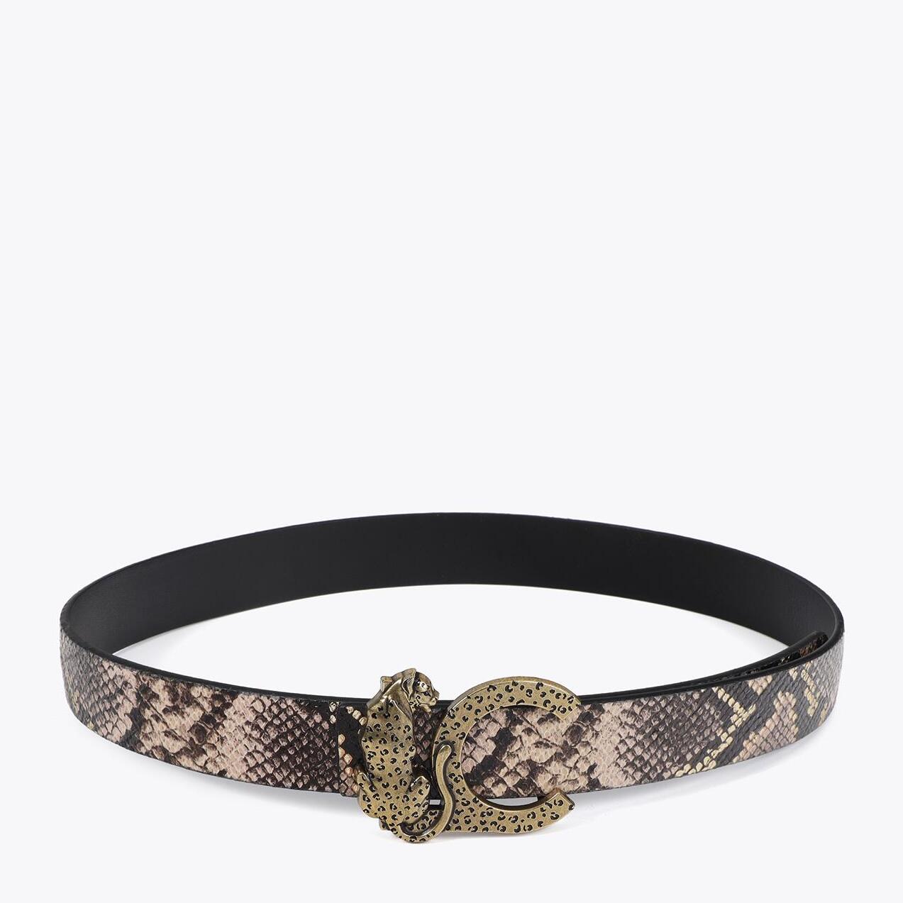 Cintura reversibile con fibbia LC leopardo
