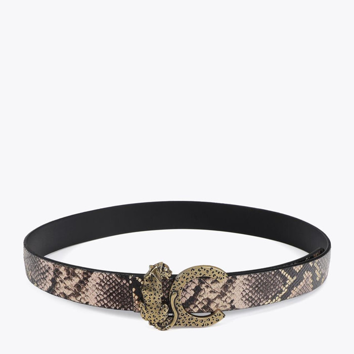 Cintura reversibile con fibbia LC leopardo