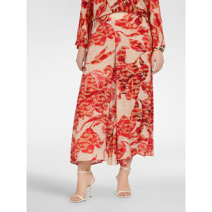 Elena Mirò - Pantaloni palazzo stampati - Rosso