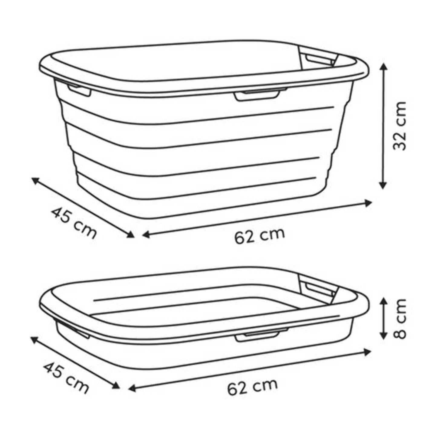 Panier à linge pliable rectangulaire 45L