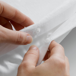 Parure de lit 3 pièces en microfibre unie lavée housse + taies - Blanc
